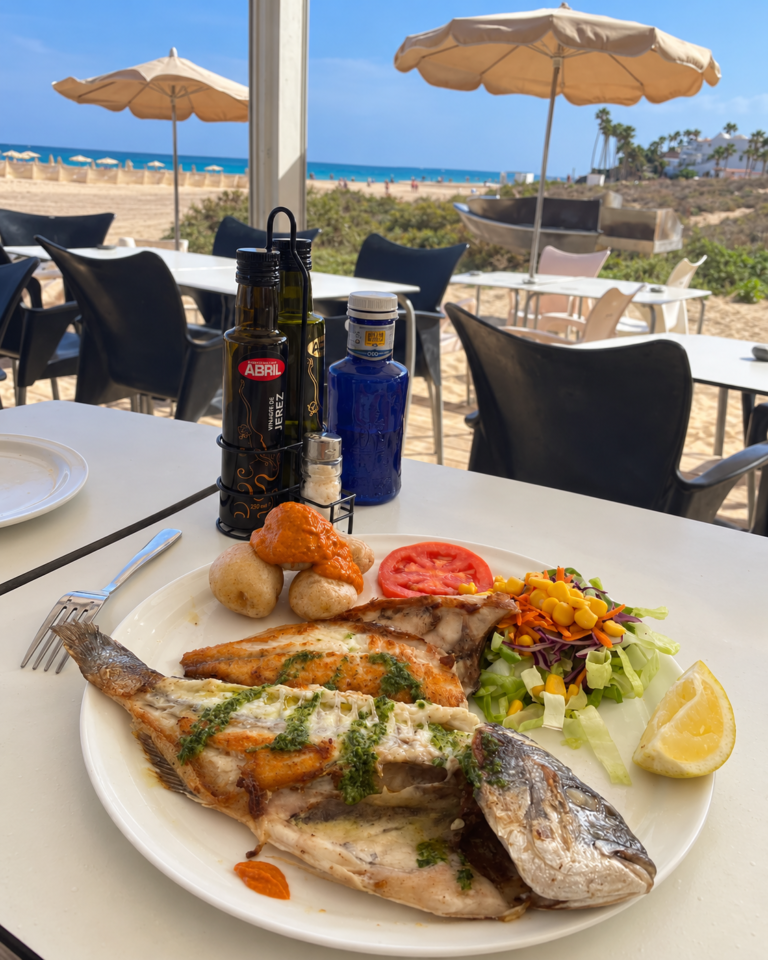 Canarian-Style Roasted Fish with Papas Arrugadas and Mojo