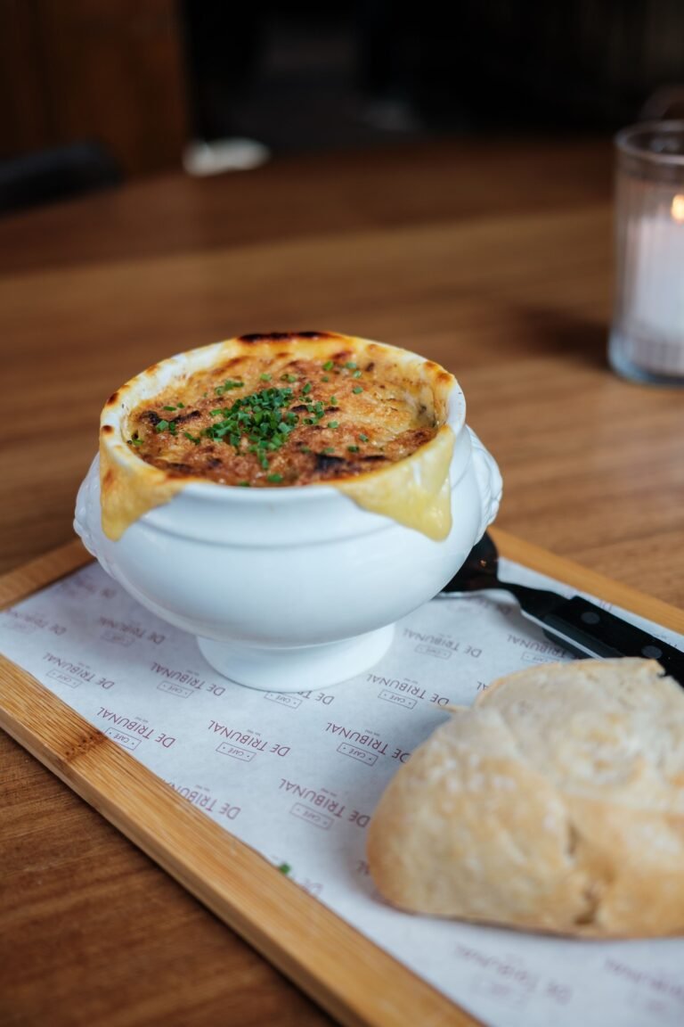 French Onion Short Rib Soup with Roscoff Onions and Gruyère